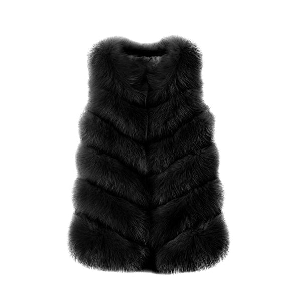 Six Panel Fox Fur Vest