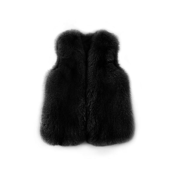 One Panel Fox Fur Vest